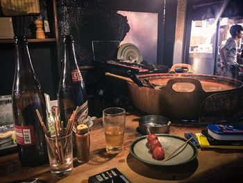 Close-up of food on table