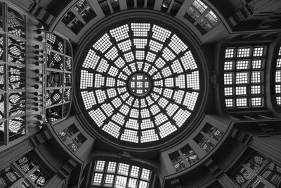 Directly below shot of patterned ceiling