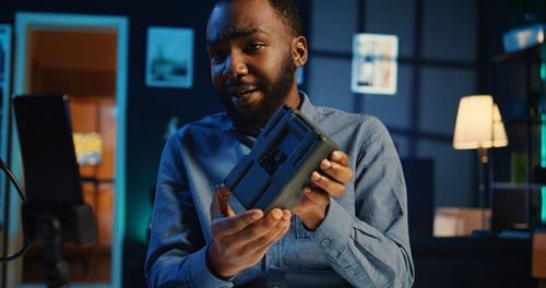 Young man using mobile phone