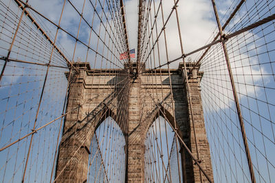Low angle view of suspension bridge