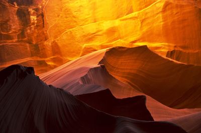 Low angle view of rock formation at antelope canyon