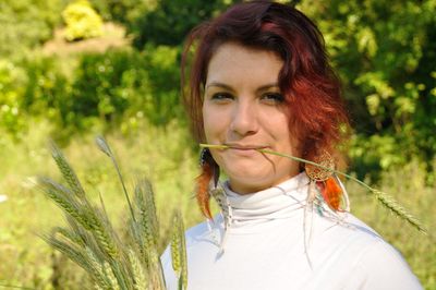 Portrait of red  hair woman