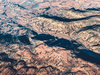 High angle view of aerial view of dramatic landscape