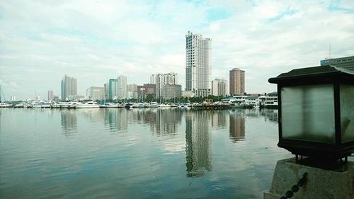 City skyline with waterfront