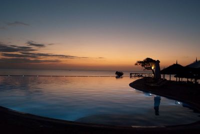 Scenic view of sea at sunset