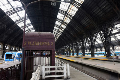 Train at railroad station platform