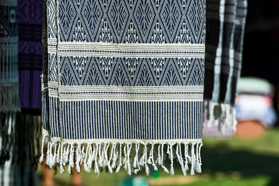 Close-up of clothes hanging