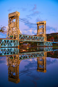 Bridge over river against clear sky