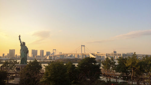 View of cityscape odaiba, japan within twilight sky