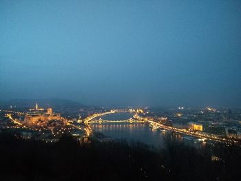 Illuminated city at night