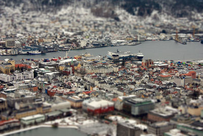 Tilt-shift image of cityscape