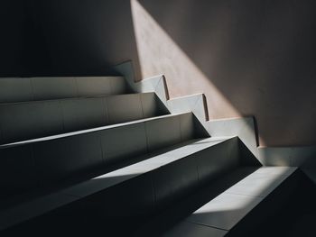 High angle view of staircase at home