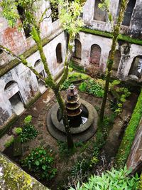 High angle view of old building