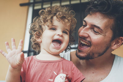 Portrait of father and son