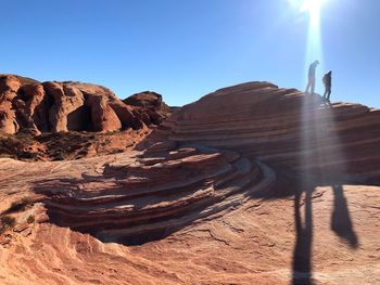 Rock formations on sunny day