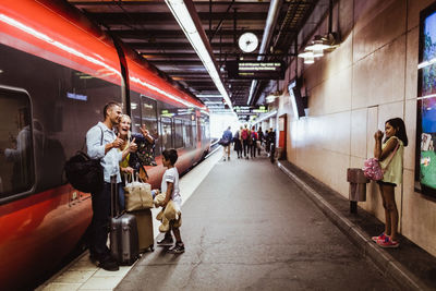 People waiting at subway station