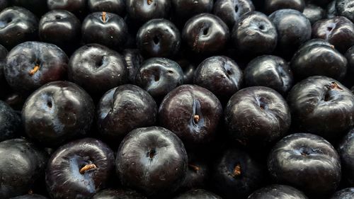 Full frame shot of blueberries at market