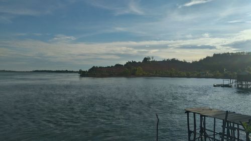 Scenic view of river against sky