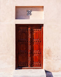 Closed door of building