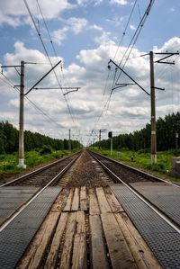 Railroad track at sunset