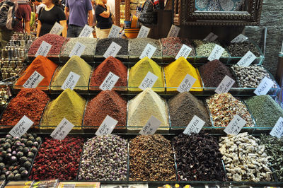 Various fruits for sale at market stall