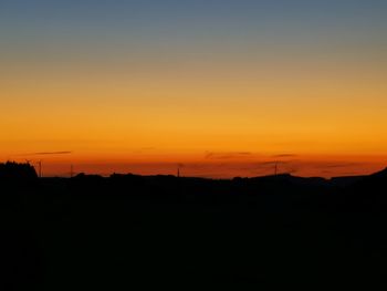 Scenic view of silhouette landscape against sky during sunset