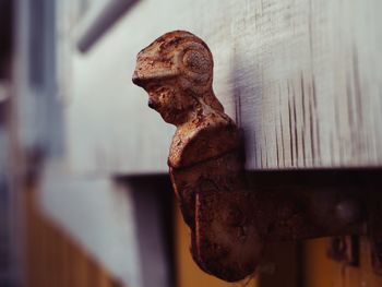 Close-up of rusty statue