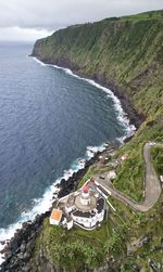 High angle view of beach