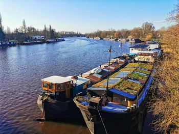 High angle view of river against sky