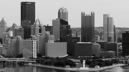 View of skyscrapers in city