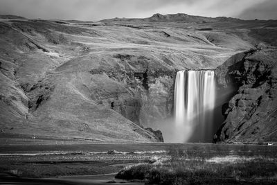 Scenic view of waterfall