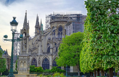 Panoramic view of historic building against sky