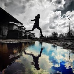 Reflection of buildings in water