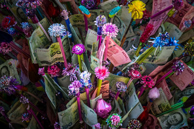 High angle view of bouquet