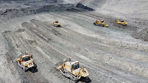 High angle view of construction site