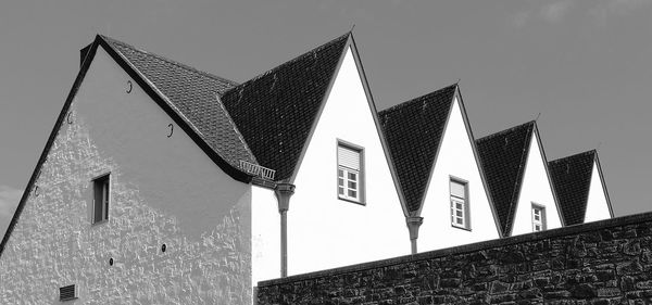 Low angle view of traditional building against clear sky