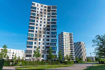 Modern high-rise residential buildings seen in munich, germany