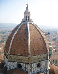 High angle view of florence cathedral against sky