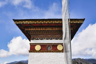 Low angle view of historical building against sky