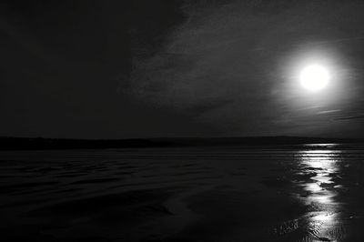 Scenic view of sea against sky at night