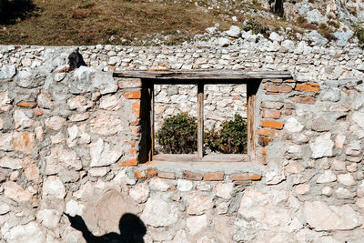 Stone wall of old building