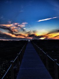 Empty road at sunset