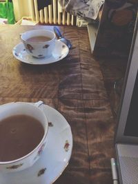 Coffee cup on table