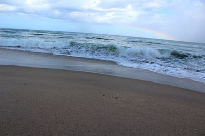 Scenic view of beach against sky