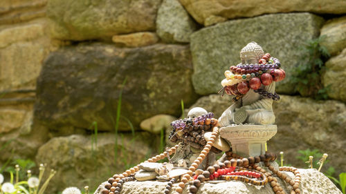 Close-up of stone budha