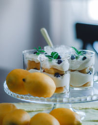 Close-up of fruits on table