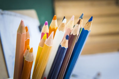 Close-up of colorful pencils