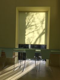 Empty chairs and table at home