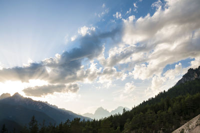 Panoramic view of mountains against sky