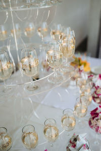 Close-up of wine glass on table